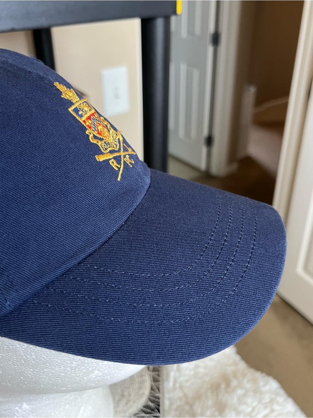 Polo by Ralph Lauren Navy Baseball Cap with Gold Crest Embroidery - Picture 7 of 14